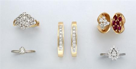 Lot image - Group of Gold and Diamond Jewelry