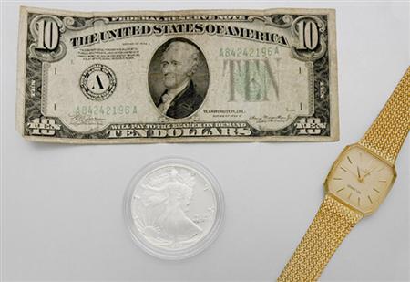 Lot image - U.S. Coins and Currency and Two Wristwatches