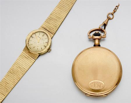 Lot image - A Hunting Cased Pocket Watch and a Wristwatch
