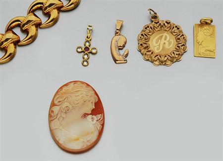 Lot image - Group of Assorted Gold and Metal Jewelry