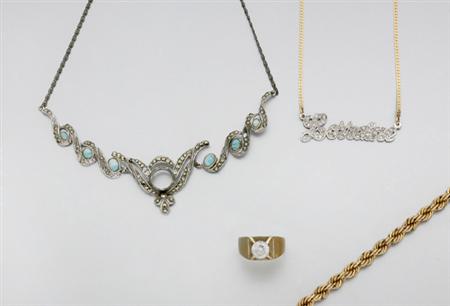 Lot image - Assorted Gold and Metal Jewelry