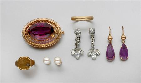 Lot image - Group of Assorted Gold and Costume Jewelry
