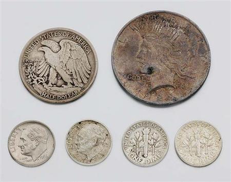 Lot image - One U.S. Silver Dollar and Assorted U.S. Silver Coins