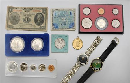Lot image - Group of  U.S. and Foreign Coins and Miscellaneous Jewelry