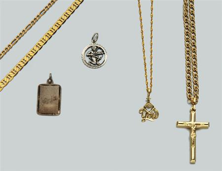 Lot image - Group of Assorted Gold and Metal Jewelry