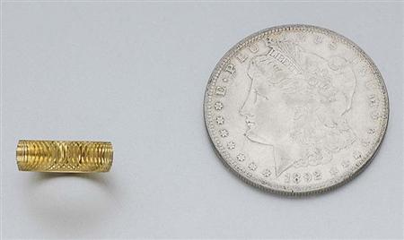 Lot image - Gold Band Ring and One U.S. Silver Dollar