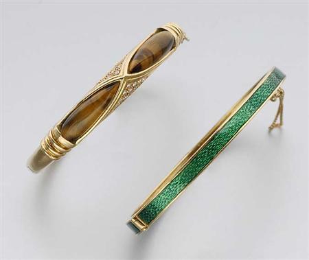 Lot image - Two Gold Bangles