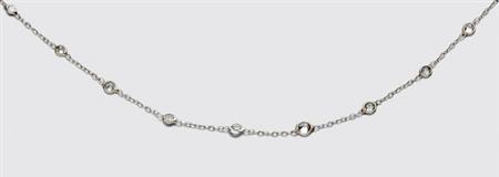 Lot image - White Gold and Diamond Chain Necklace