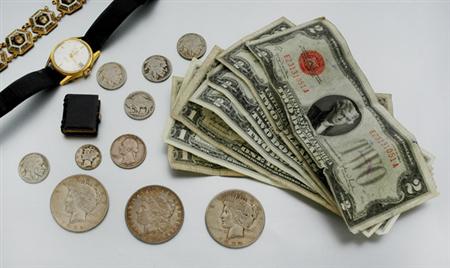 Lot image - Group of Assorted Jewelry, U.S. Coins and Currency