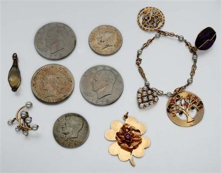 Lot image - Group of Jewelry and Coins