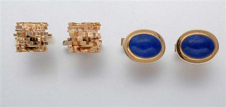 Lot image - Two Pairs of Gold Cufflinks