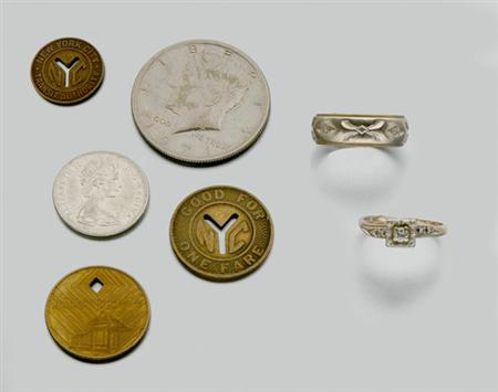 Lot image - Two Rings, Coins and Tokens