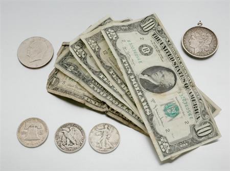 Lot image - Group of Assorted Coins and Currency