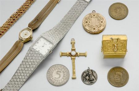Lot image - Group of Assorted Jewelry and Coins