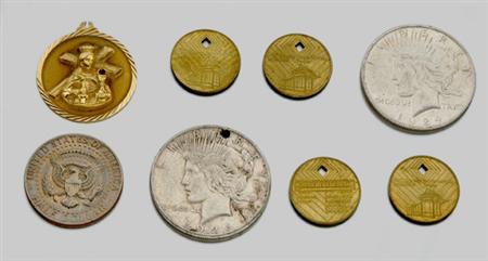 Lot image - Group of Assorted Coins, Currency, Tokens and Jewelry