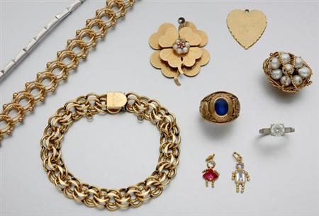Lot image - Assorted Gold and Metal Jewelry