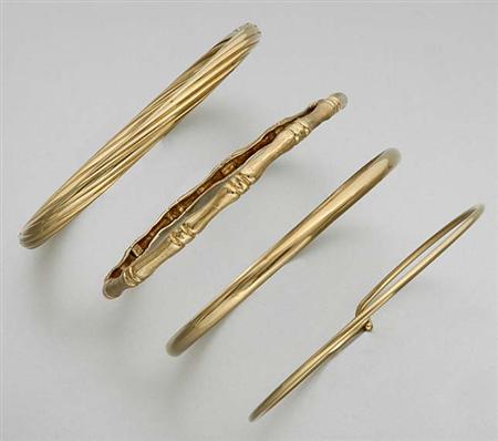 Lot image - Group of Gold Bangles