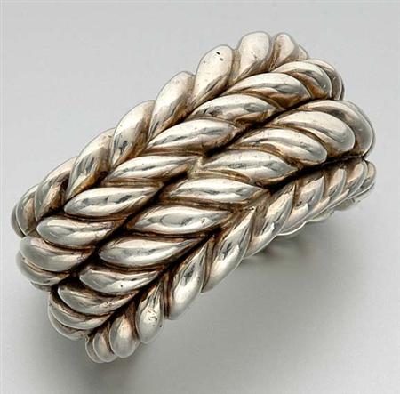 Lot image - Silver Cuff Bangle