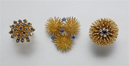 Lot image - Group of Gold and Sapphire Jewelry