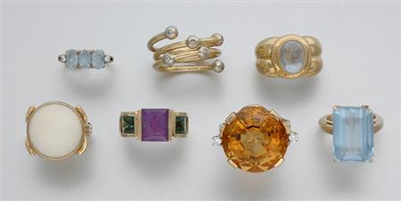 Lot image - Group of Gold and Gem-Set Jewelry