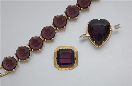 Lot image - Simulated Amethyst and Amethyst Jewelry