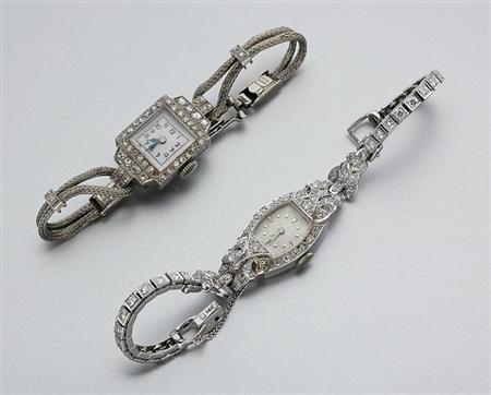 Lot image - Two Diamond Wristwatches