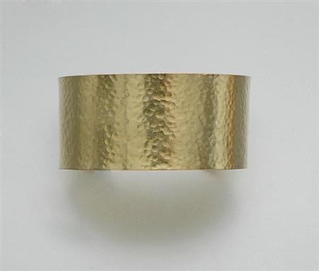 Lot image - Hammered Gold Cuff Bangle