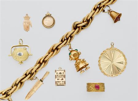 Lot image - Group of Gold Jewelry