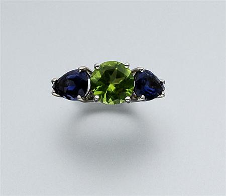 Lot image - Peridot and Iolite Ring