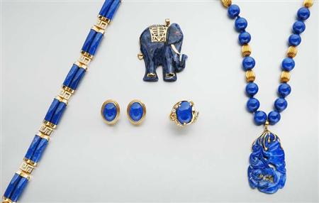 Lot image - Group of Dyed Lapis Jewelry
