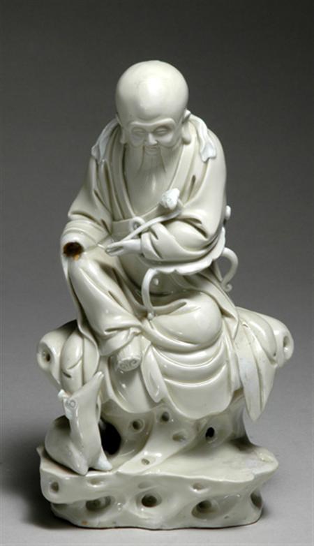 Lot image - Chinese Blanc de Chine Figure of Shoulau