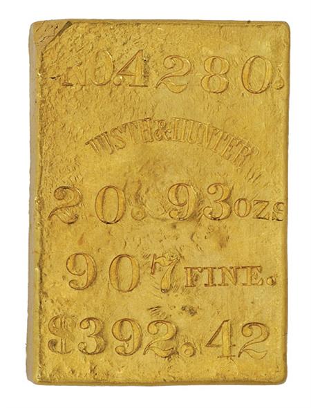Lot image - Justh and Hunter 20.93 Ounce Gold Ingot