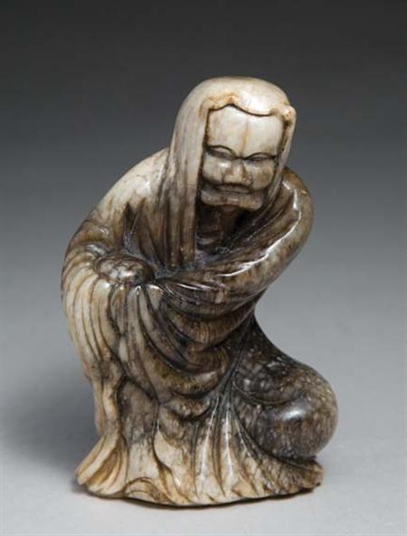 Lot image - Chinese Soapstone Figure of a Seated Immortal