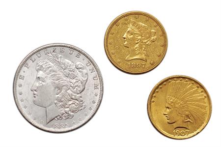 Lot image - United States Gold and Silver Coins