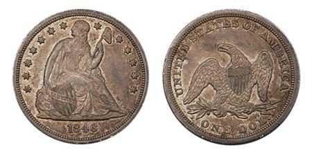 Lot image - 1846 $1 Seated Liberty