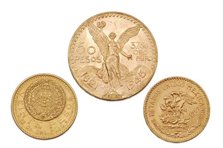 Lot image - Mexico, 20p and 50p, Gold Coins