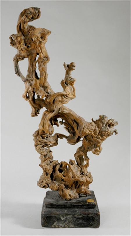 Lot image - Chinese Root Wood Scholars Object