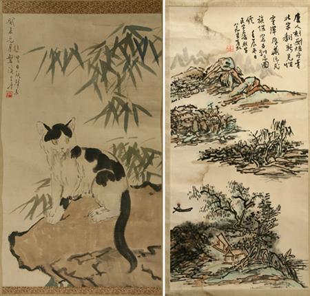Lot image - Attributed to Xu Bei Hong  Two scrolls