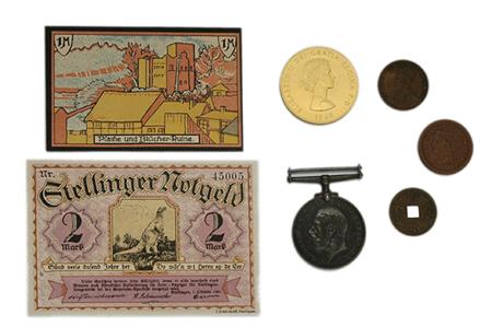 Lot image - Group of Miscellaneous Coins, Medals and Notgeld