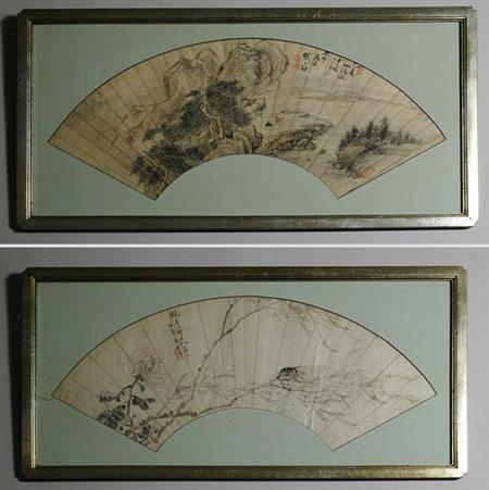 Lot image - Three Chinese Fan Paintings