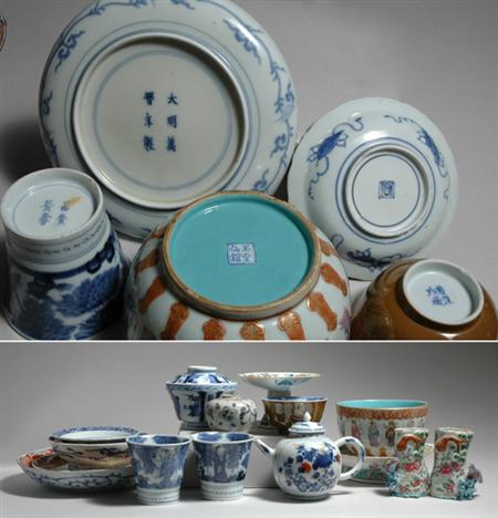 Lot image - Group of Sixteen Chinese and Japanese Porcelain Articles