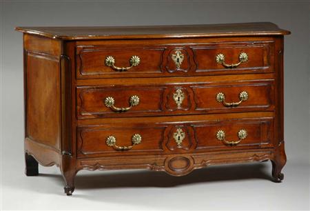 Lot image - Provincial Louis XV Walnut Commode