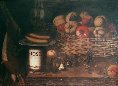 Lot image - Italian School 18th/19th Century Still Life with Game, Fruit, Sausages and a Jar of Mustard