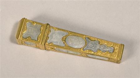 Lot image - French Gilt-Bronze Mounted Mother-of-Pearl Etui