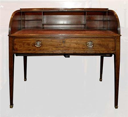 Lot image - George III Mahogany Tambour Desk