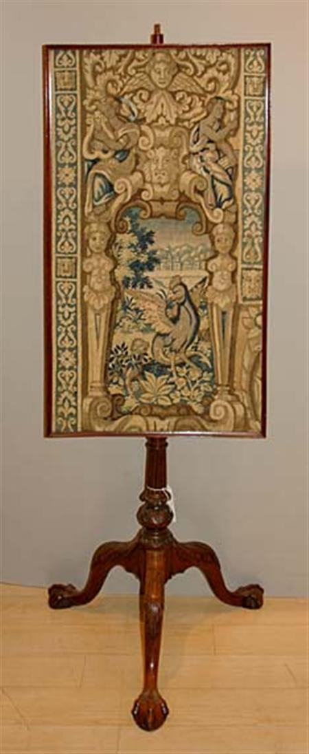 Lot image - George III Mahogany Pole Screen