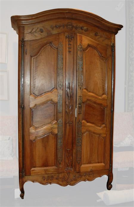 Lot image - Provincial Louis XV Walnut Armoire