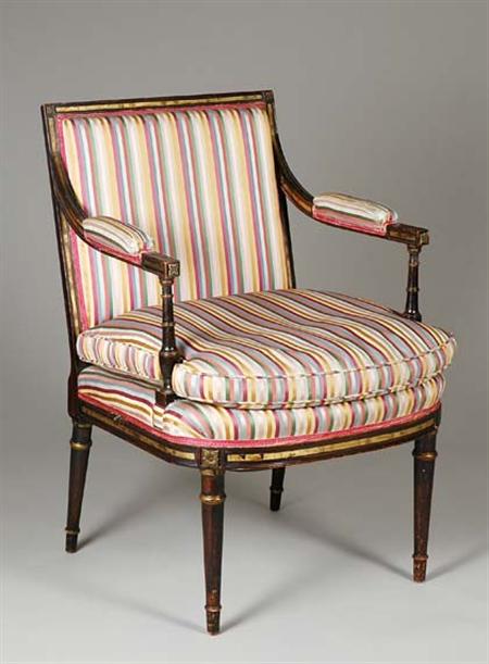 Lot image - Regency Black Painted Armchair