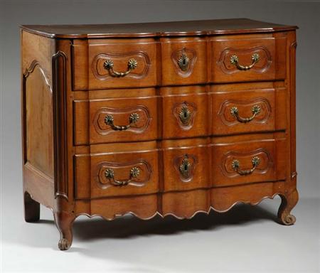 Lot image - Provincial Louis XV Walnut Commode