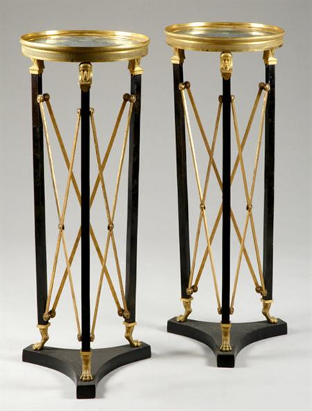 Lot image - Pair of Empire Style Gilt and Patinated-Bronze Gueridon